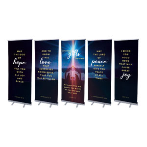 Experience the Gifts of Christmas Set 2'7" x 6'7"  Vinyl Banner