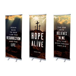 Hope Is Alive Crosses Triptych 2'7" x 6'7"  Vinyl Banner