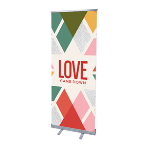 Snowflake Advent Love 2'7" x 6'7"  Vinyl Banner