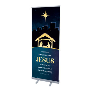 Christmas Story Matthew 1:21 2'7" x 6'7"  Vinyl Banner