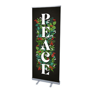 Holly and Ivy Peace 2'7" x 6'7"  Vinyl Banner