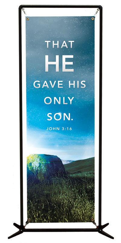 For God So Loved Right Banner - Church Banners - Outreach Marketing