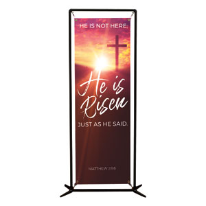 Pink Sunrise Risen Matt 28:6 2' x 6' Banner