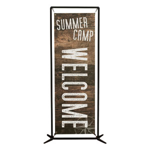 Summer Camp Wood Grain 2' x 6' Banner