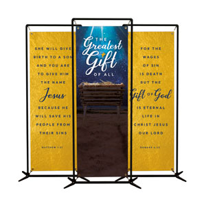 Greatest Gift of All Triptych 2' x 6' Banner