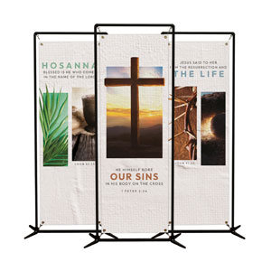 Easter Season Images Triptych 2' x 6' Banner