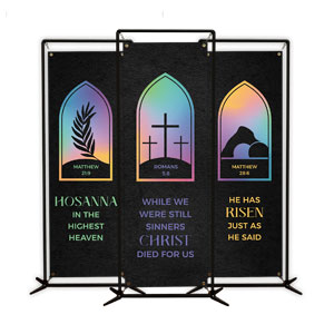 Easter Window Icons Triptych 2' x 6' Banner