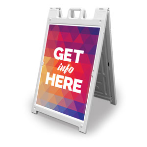 Geometric Bold Get Info Here 2' x 3' Street Sign Banners