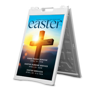 Easter Cross Sunburst 2' x 3' Street Sign Banners