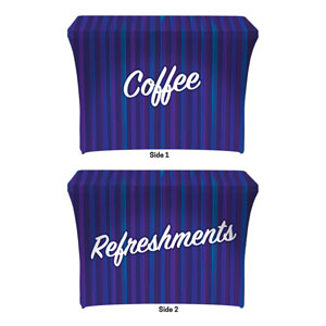 Modern Stripes Coffee Refreshments Stretch Table Covers