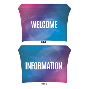 Bright Gradient Welcome Information Stretch Table Covers