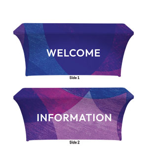 Find Your Community Welcome Information Stretch Table Covers