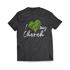 I Love My Church Green Heart 