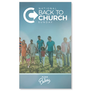 Back to Church Sunday People 3 x 5 Vinyl Banner
