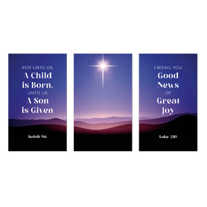 Advent Celebrate the Season Triptych 3 x 5 Vinyl Banner