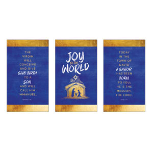 Joy to the World Nativity Triptych 3 x 5 Vinyl Banner