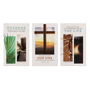 Easter Season Images Triptych 3 x 5 Vinyl Banner