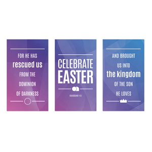 Bright Gradient Easter Triptych 3 x 5 Vinyl Banner