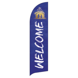 Joy to the World Nativity Flag Banner