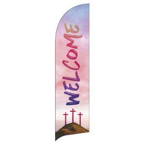 Easter Sunrise Events Crosses Flag Banner