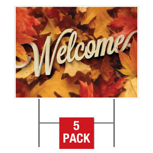 Welcome Leaf Pile Yard Signs - Stock 1-sided
