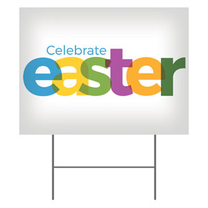 Color Bold Easter Yard Signs - Stock 1-sided