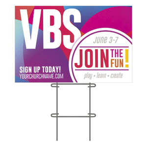 Curved Colors VBS Join the Fun 36"x23.5" Large YardSigns