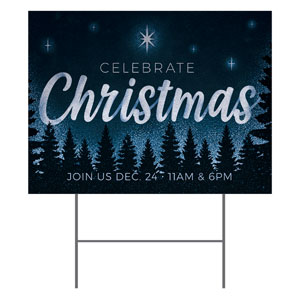 Christmas Forest Silhouette 18"x24" YardSigns