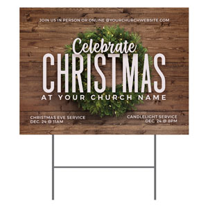 Celebrate Christmas Wreath 18"x24" YardSigns