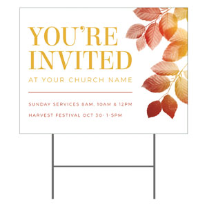You're Invited Fall Leaves 18"x24" YardSigns