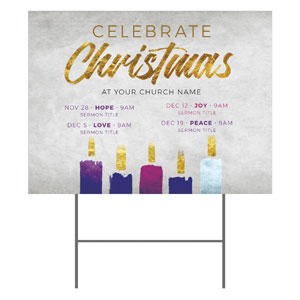 Christmas Advent Candles 18"x24" YardSigns