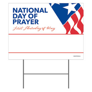 National Day of Prayer Logo Yard Signs - Stock 1-sided