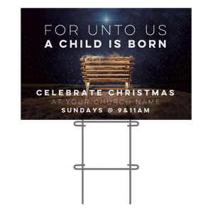 A Child Is Born 36"x23.5" Large YardSigns