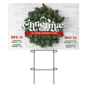 Christmas At Wreath 36"x23.5" Large YardSigns